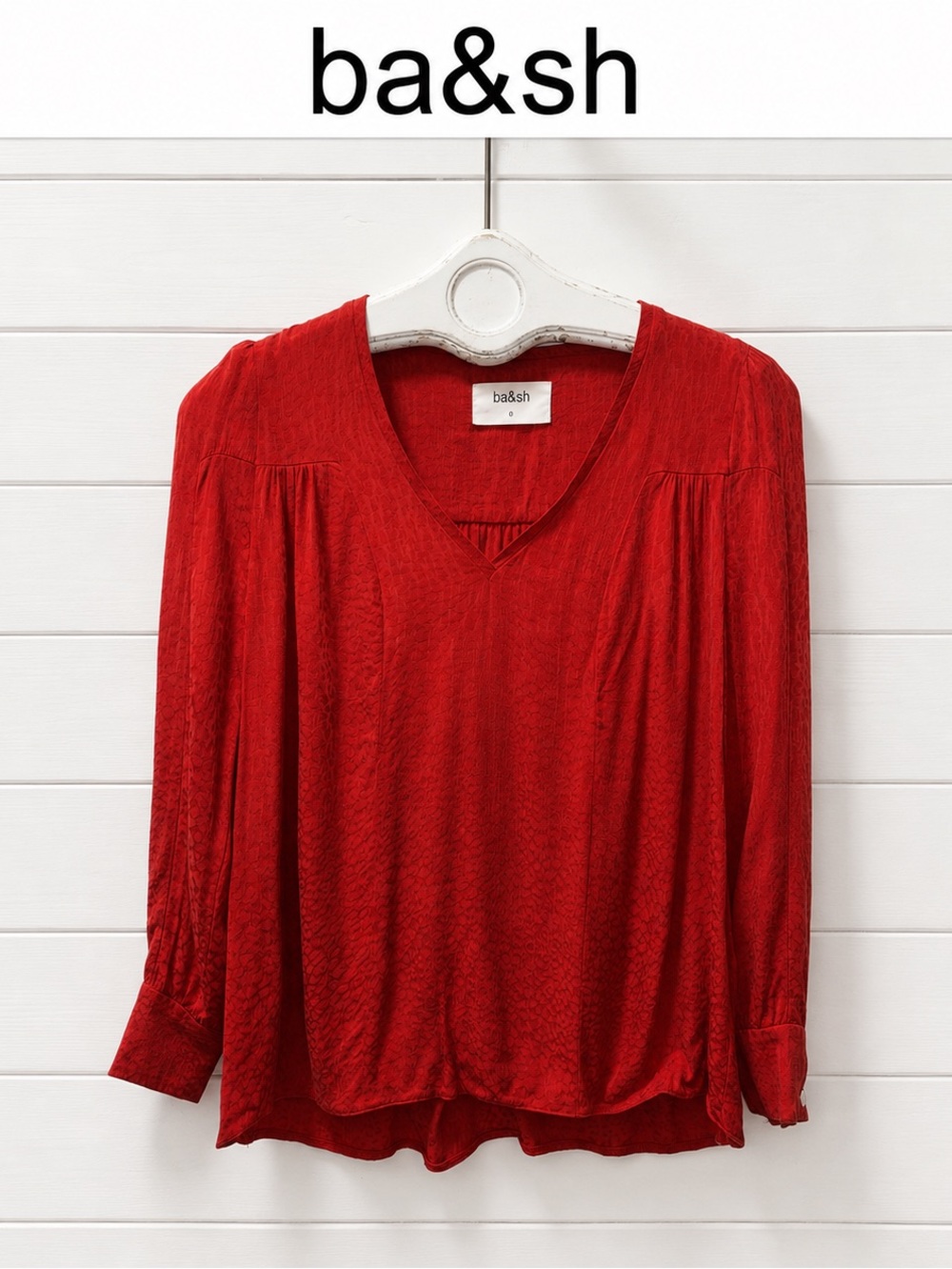 ba&sh Red Tonal Pattern Blouse – Size 4